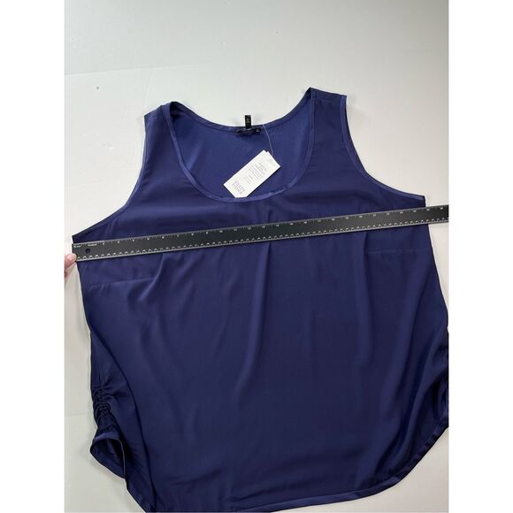 NEW Eileen Fisher Stretch Silk Charmeuse Sleeveless Top Rich Blue Violet Size 2X - Picture 8 of 9
